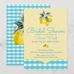 Invitations vibrantes de douche nuptiale citron