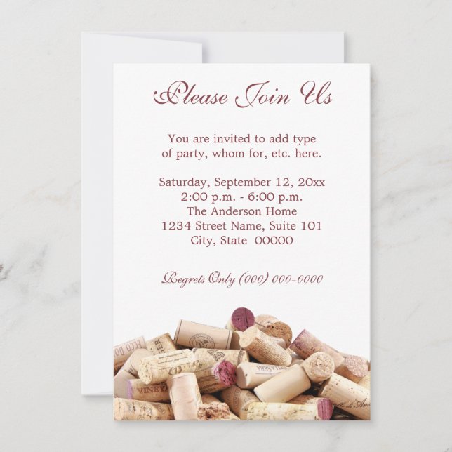 Invitations Vins Corks (Devant)
