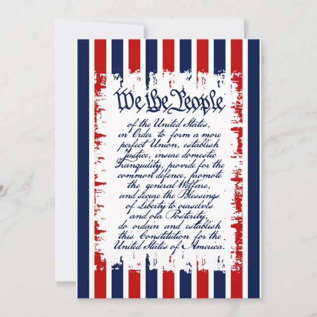 Invitations vintage 4 juillet vacances -Patriotiqu (Devant)