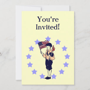 Invitations vintage Americana US Flag Custom Party