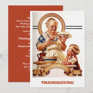 Invitations vintage Art Thanksgiving Diner