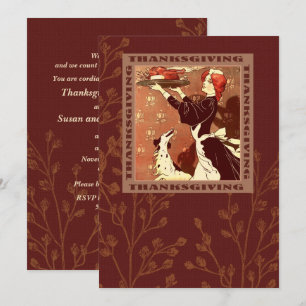 Invitations vintage Art Thanksgiving Diner
