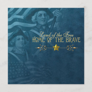 Invitations vintage Blue 4 juillet
