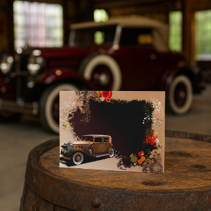 Invitations Vintage Car Grunge