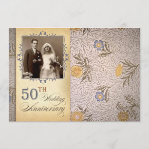 invitations vintage pour photo du 50e anniversaire