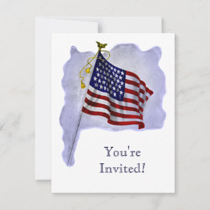 Invitations vintage US Flag Custom Party