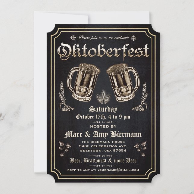 Invitations Vintages à l'Oktoberfest v.3 (Devant)