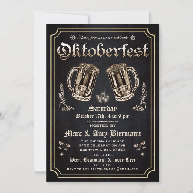 Invitations Vintages à l'Oktoberfest v.3 (Devant)