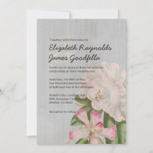 Invitations Vintages au mariage Rhododendron