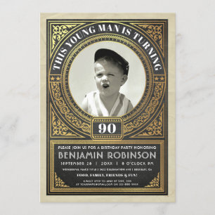 Invitations vintages d'anniversaire d'étape