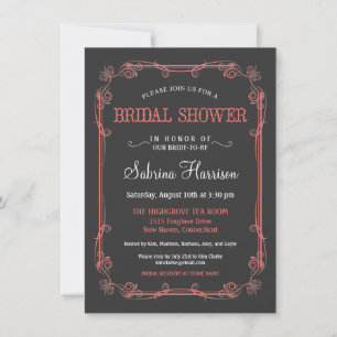 Invitations vintages de douche nuptiale Chalkboard