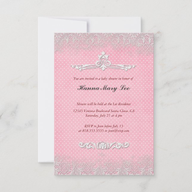 Invitations vintages de douche pour bébé (Devant)