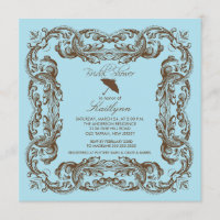 Invitations vintages de Fête de la mariée de cadre