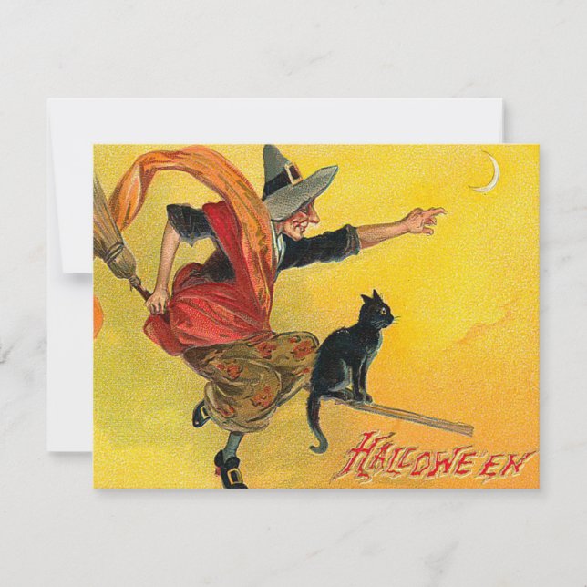 Invitations vintages de Halloween (Devant)