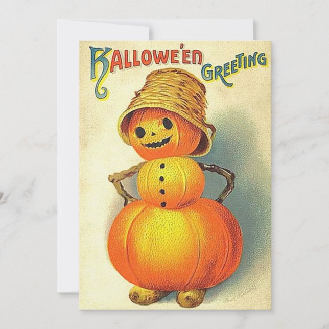 Invitations vintages de Halloween (Devant)