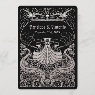 Invitations Vintages de mariage d'argenterie