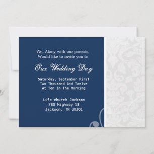 Invitations vintages de mariage de bleu marine et