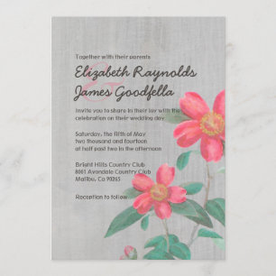 Invitations vintages de mariage de camélia
