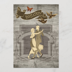 Invitations vintages de mariage de couples