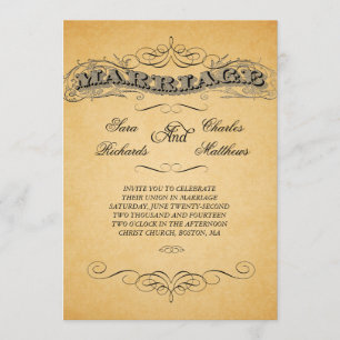 Invitations vintages de mariage de damassé noire