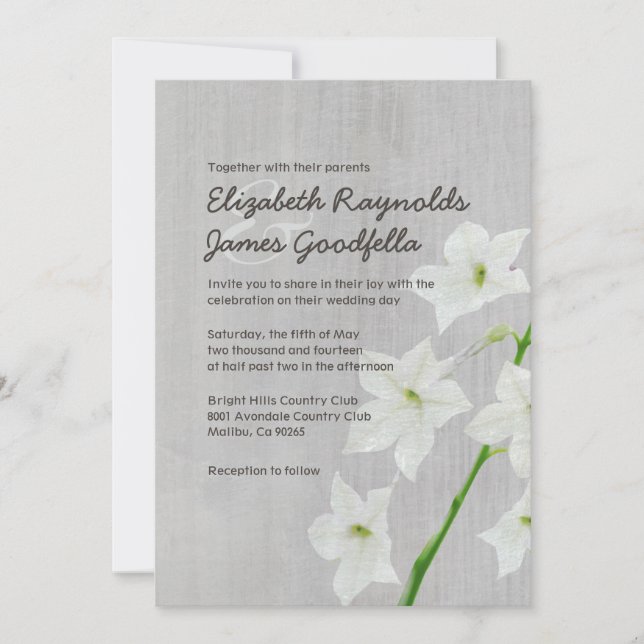 Invitations Vintages de mariage de Jasmine (Devant)