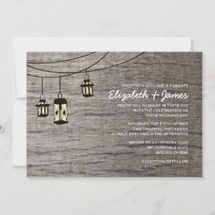 Invitations vintages de mariage de lumière de nuit