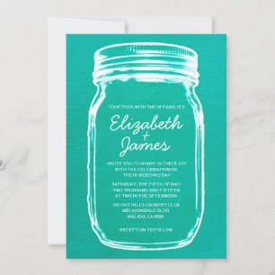 Invitations Vintages de mariage Mason Jar