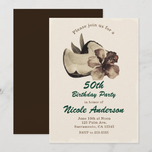 Invitations vintages de noix de coco tropicale et