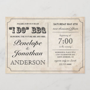 Invitations Vintages I DO BBQ