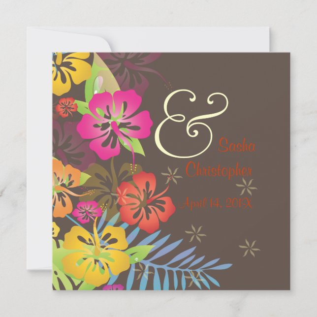Invitations Vintages/Leis/Luau/hibiscusWedding (Devant)