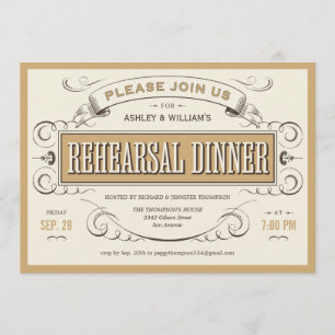 Invitations vintages occidentales de dîner de