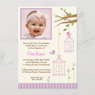 Invitations Vintages pour le Christing Cage