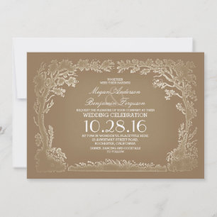 invitations vintages rustiques de mariage de