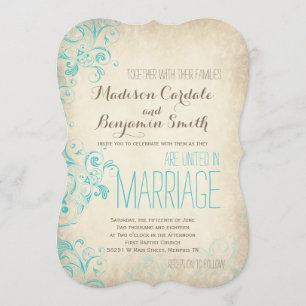 Invitations vintages rustiques de mariage de