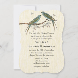 Invitations Vintages turquoises de mariage d'oisea