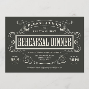 Invitations vintages uniques de dîner de