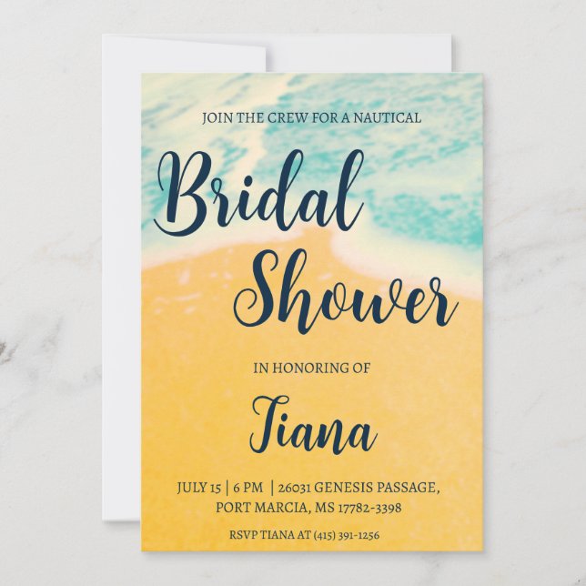 invitations wedding shower nautique ancre classiqu (Devant)