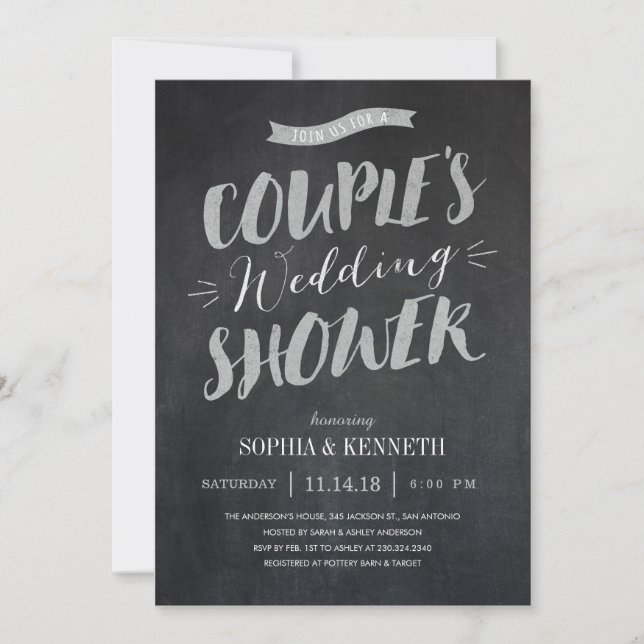 Invitations Wedding showers de Chalked Couple (Devant)