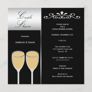 Invitations Wedding showers Élégantes de couples