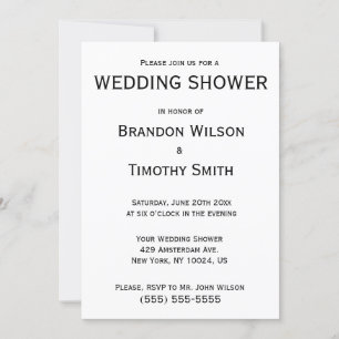 Invitations Wedding showers homosexuels noirs et b