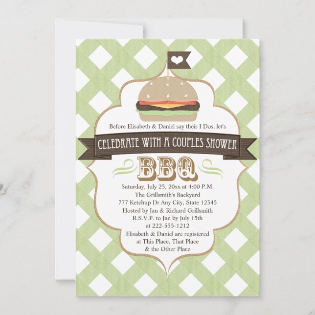 Invitations Wedding showers pour les couples de ba (Devant)