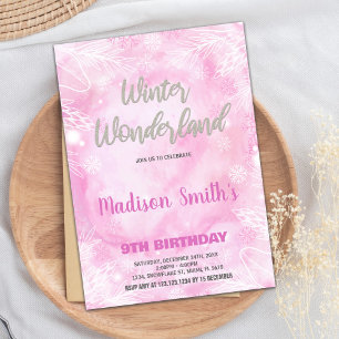 Invitations Winter Wonderland Parties scintillant 