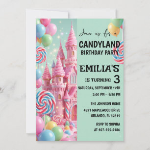 Invite Birthday Candy Land Party Kids
