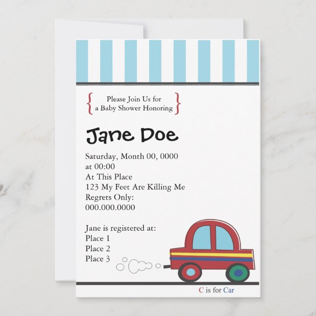 Invite Car.ai, Please Join Us for a Baby Shower (Front)