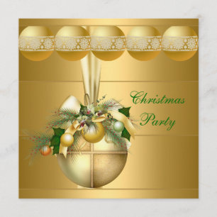 Invite Christmas Party Gold Balls