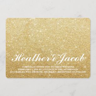 Invite - Golden Glit Fab Wedding