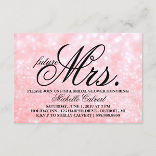 Invite - Lit Pink Glit Bridal Shower future Mrs.