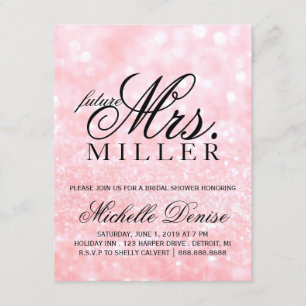 Invite - Lit Pink Glit Fab future Mrs. Bridal