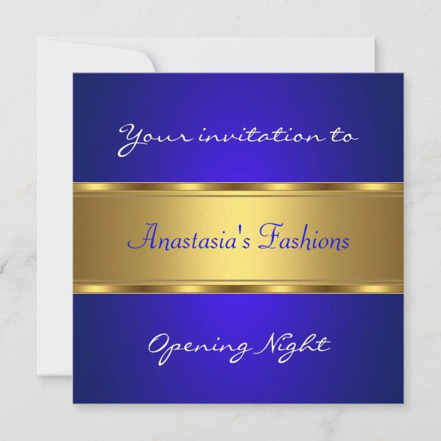 Invite Opening Night Cobalt Blue Gold (Front)