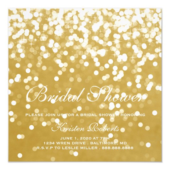 Invite - Sparkling Bridal Shower Gold